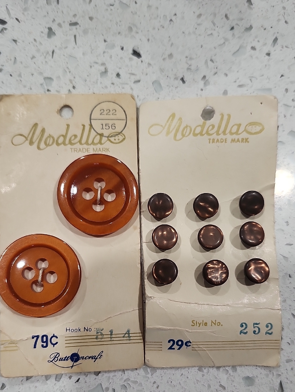 Modella Amber and Copper Button Card Duo